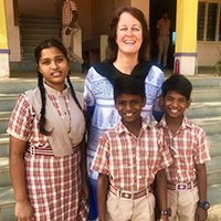 Jen Westmoreland with some of her Indian children